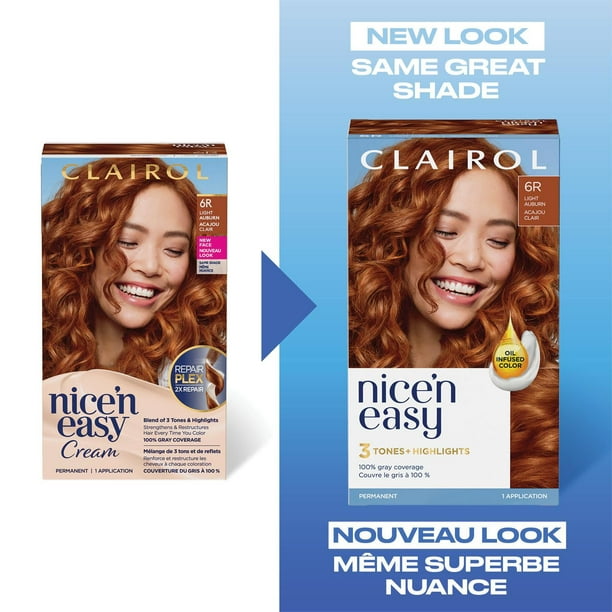 Nice'n Easy Clairol Nice'n Easy Permanent Hair Dye, 100% Gray Coverage