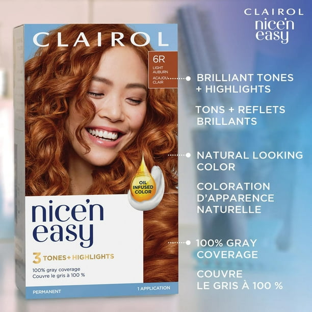 Nice'n Easy Clairol Nice'n Easy Permanent Hair Dye, 100% Gray Coverage