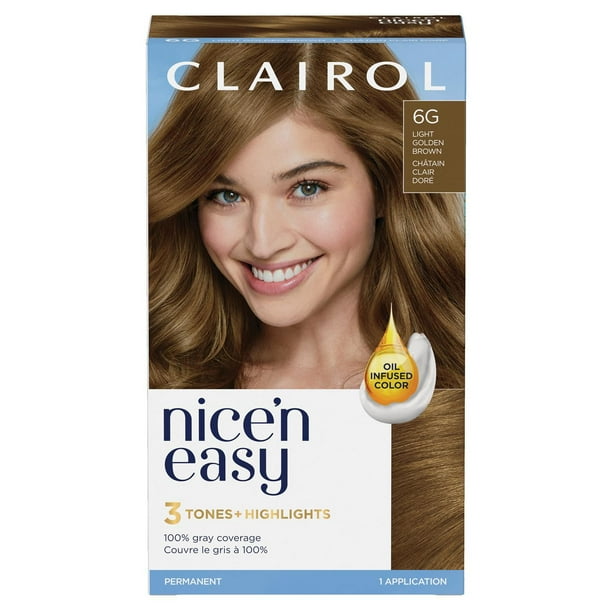 Nice'n Easy Clairol Nice'n Easy Permanent Hair Dye, 100% Gray Coverage