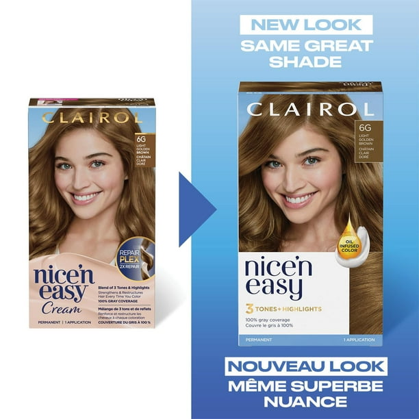 Nice'n Easy Clairol Nice'n Easy Permanent Hair Dye, 100% Gray Coverage