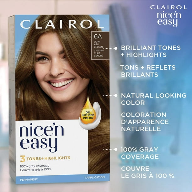 Nice'n Easy  Clairol Nice'n Easy Permanent Hair Dye, 100% Gray Coverage