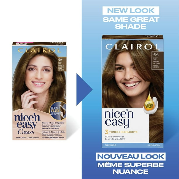 Nice'n Easy  Clairol Nice'n Easy Permanent Hair Dye, 100% Gray Coverage