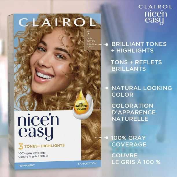Nice'n Easy  Clairol Nice'n Easy Permanent Hair Dye, 100% Gray Coverage