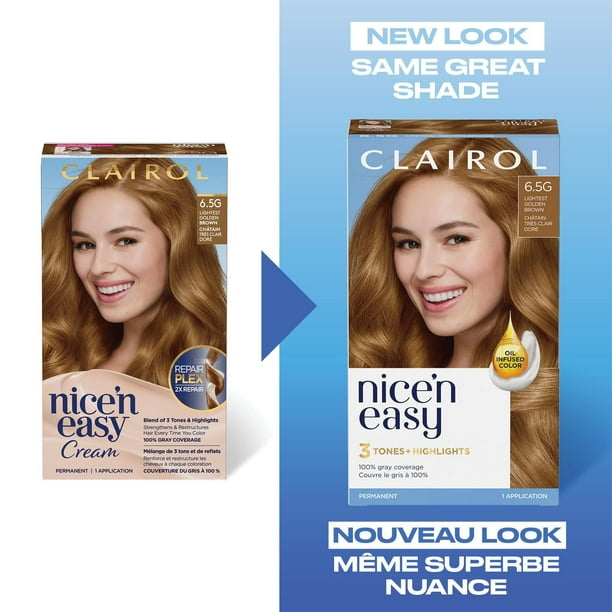 Nice'n Easy Clairol Nice'n Easy Permanent Hair Dye, 100% Gray Coverage