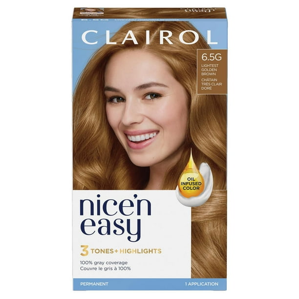 Nice'n Easy Clairol Nice'n Easy Permanent Hair Dye, 100% Gray Coverage