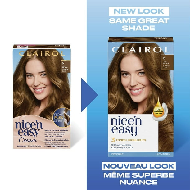 Nice'n Easy Clairol Nice'n Easy Permanent Hair Dye, 100% Gray Coverage