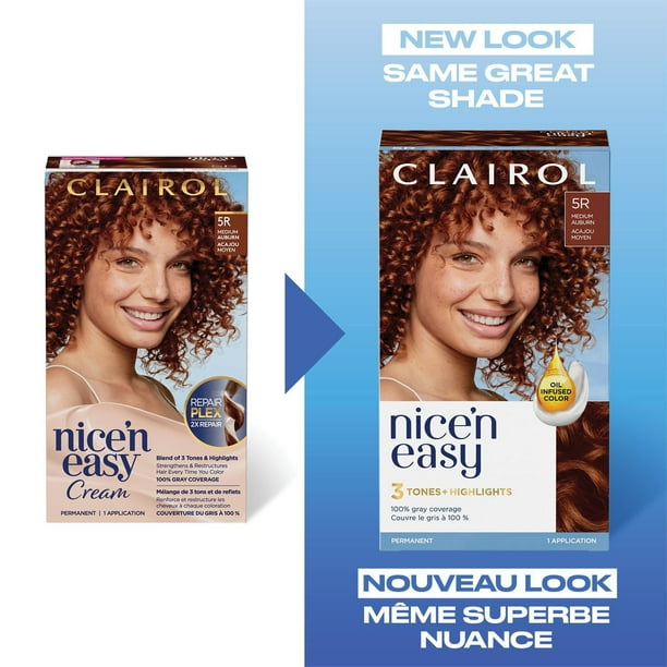 Nice'n Easy Clairol Nice'n Easy Permanent Hair Dye, 100% Gray Coverage