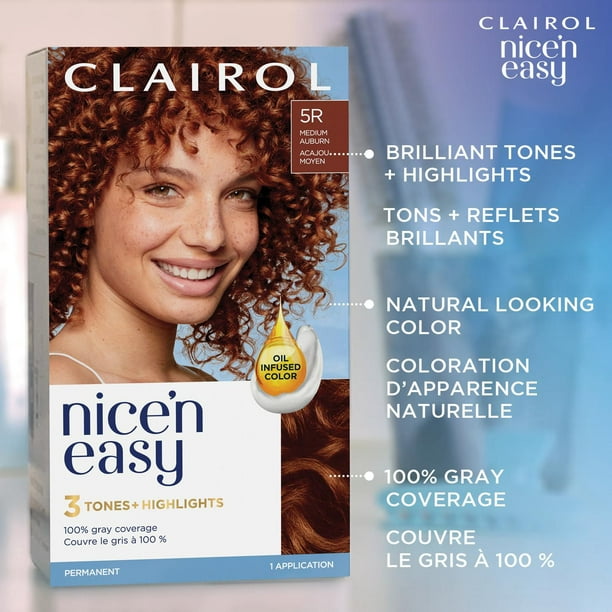 Nice'n Easy Clairol Nice'n Easy Permanent Hair Dye, 100% Gray Coverage