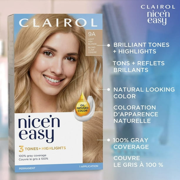 Nice'n Easy Clairol Nice'n Easy Permanent Hair Dye, 100% Gray Coverage