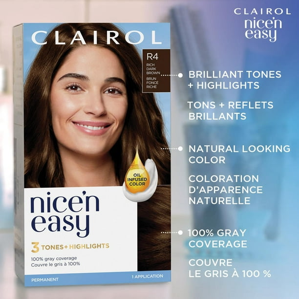 Nice'n Easy Clairol Nice'n Easy Permanent Hair Dye, 100% Gray Coverage