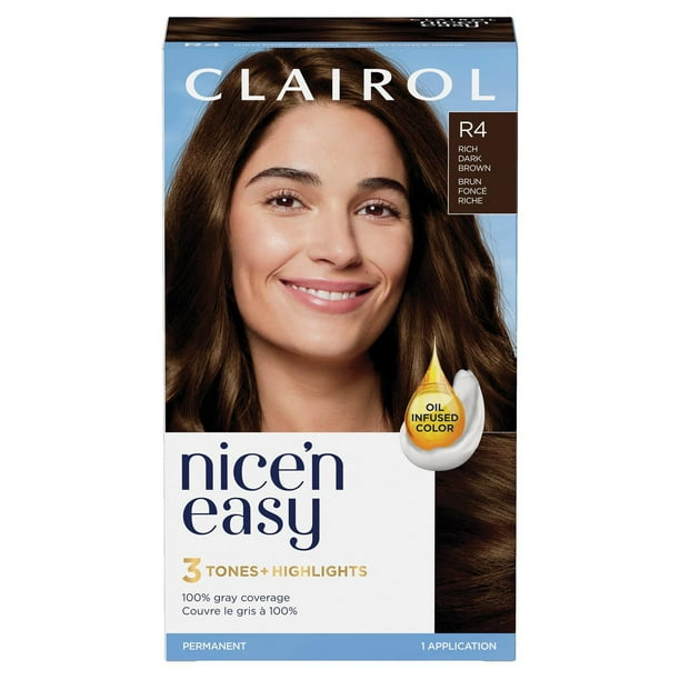 Nice'n Easy Clairol Nice'n Easy Permanent Hair Dye, 100% Gray Coverage