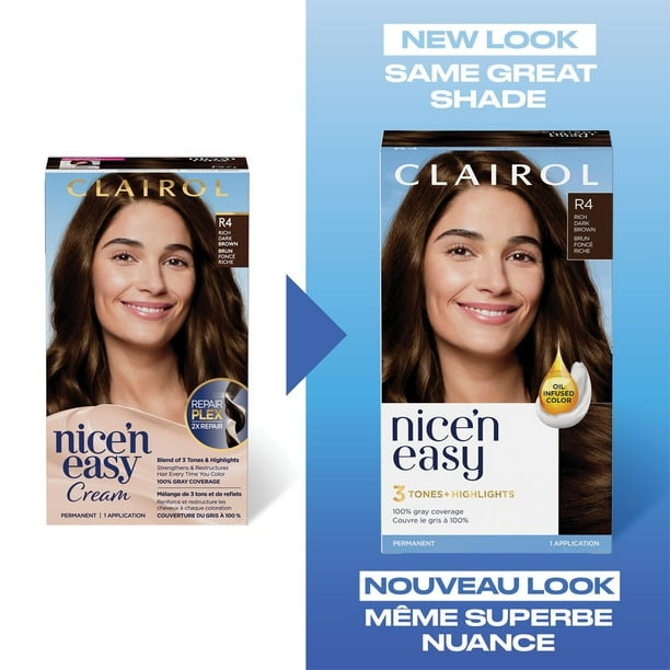 Nice'n Easy Clairol Nice'n Easy Permanent Hair Dye, 100% Gray Coverage