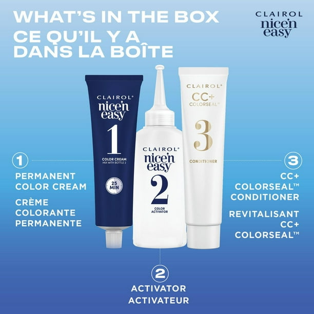 Nice'n Easy Clairol Nice'n Easy Permanent Hair Dye, 100% Gray Coverage