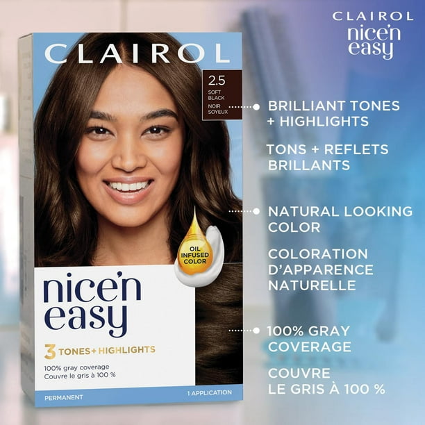 Nice'n Easy Clairol Nice'n Easy Permanent Hair Dye, 100% Gray Coverage