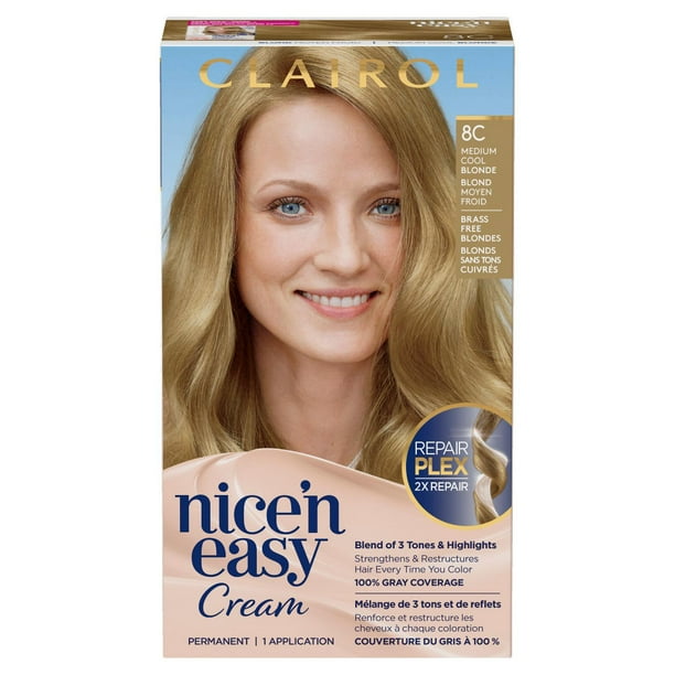 Nice'n Easy Clairol Nice'n Easy Permanent Hair Dye, 100% Gray Coverage