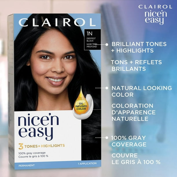 Nice'n Easy Clairol Nice'n Easy Permanent Hair Dye, 100% Gray Coverage