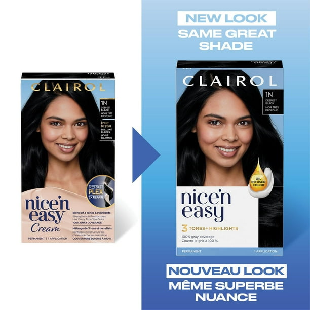 Nice'n Easy Clairol Nice'n Easy Permanent Hair Dye, 100% Gray Coverage