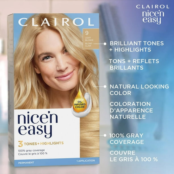 Nice'n Easy Clairol Nice'n Easy Permanent Hair Dye, 100% Gray Coverage