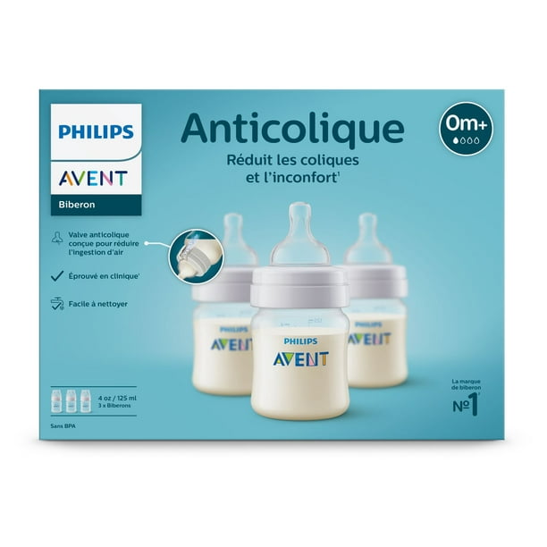 Philips Avent Anti-colic Baby Bottles, 4oz, 3 pack, SCY100/03, 3 pack Philips Avent Anti-colic Baby Bottles