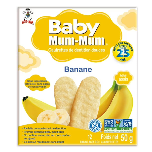 Baby Mum-Mum Banana Rice Rusks, 24 Rusks, 50 g
