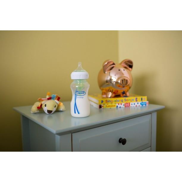 Dr. Brown’s® Natural Flow Anti-Colic Options+ Wide-Neck Baby Bottle, 9 oz/270 mL, Level 1 Nipple, 2-Pack, 0m+, 9 oz, 2 Pack