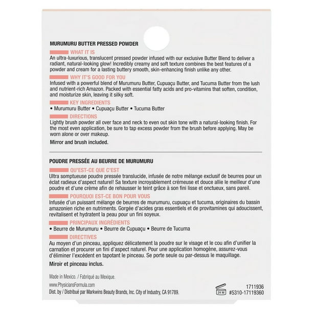 Physicians Formula MURUMURU BUTTER BELIEVE IT FACE POWDER TRANSLUCENT, face powder