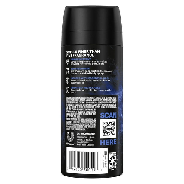 AXE Fine Fragrance Collection Blue Lavender Premium Body Spray for Men, 113g Body Spray