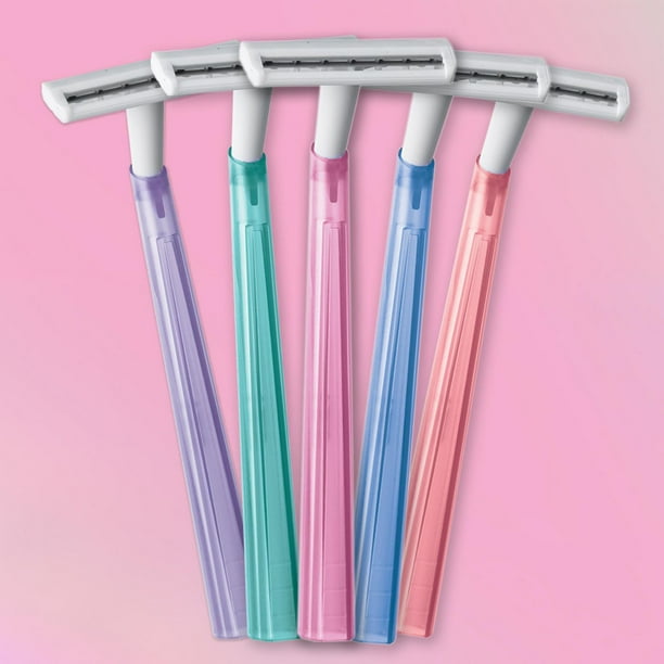 BIC Silky Touch Women's Disposable Razors, With 2 Razor Blades, Pretty Pastel Razor Handles, 10 Count Pack of Women's Shavers, 10 Shavers