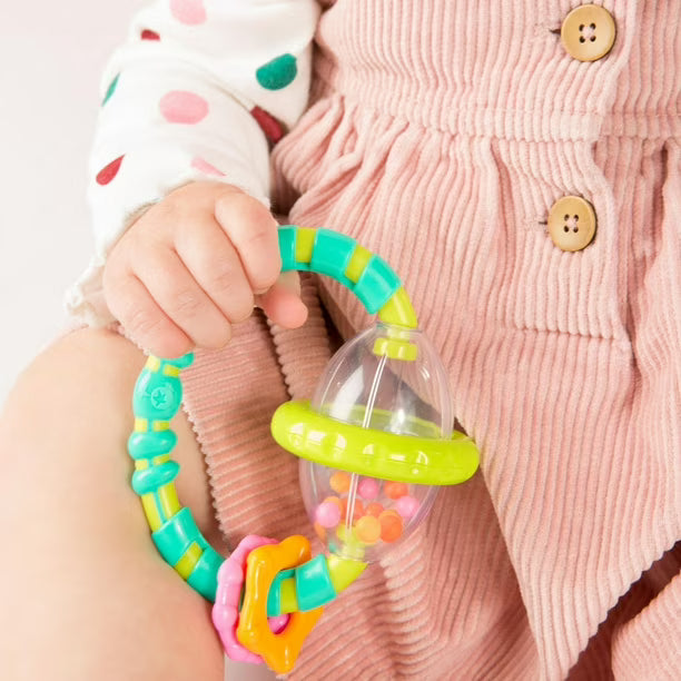 Bright Starts Grab & Spin Rattle Toy, 3 months to 3 years