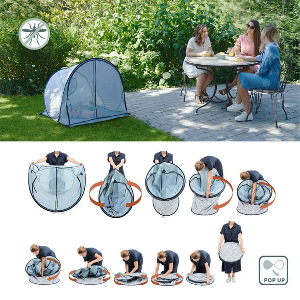 Babymoov Anti-UV Tent Blue Waves, Unfolded: 39 x 36 x 34 inches