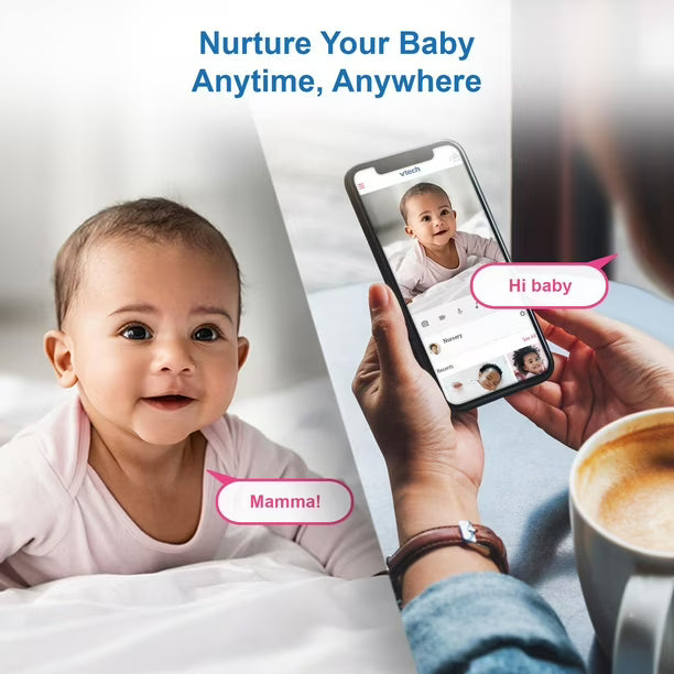 VTech RM9761 1080p WiFi Remote Access Video Baby Monitor with Night Light - White, RM9761