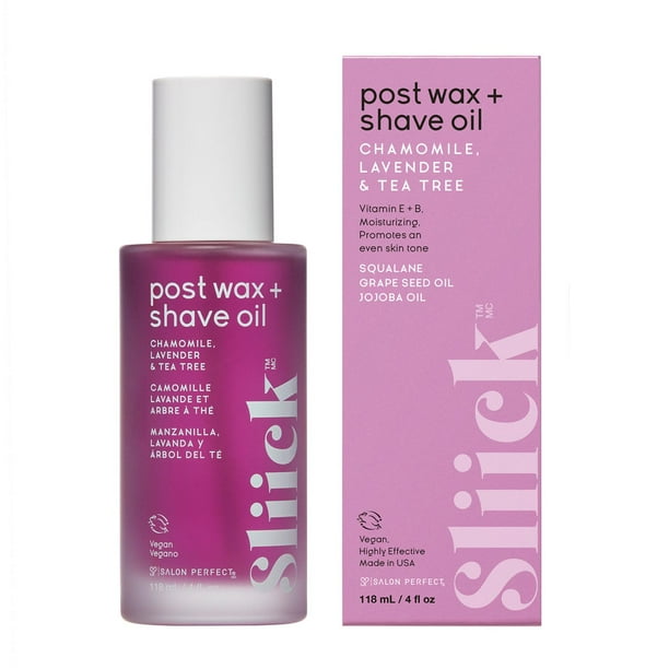 Salon Perfect Sliick - Post Wax Oil - Chamomile Milk & Lavander Tea Tree - Vitamin E+B - 118 ml, Sliick - Post Wax Oil
