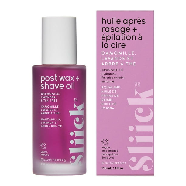 Salon Perfect Sliick - Post Wax Oil - Chamomile Milk & Lavander Tea Tree - Vitamin E+B - 118 ml, Sliick - Post Wax Oil