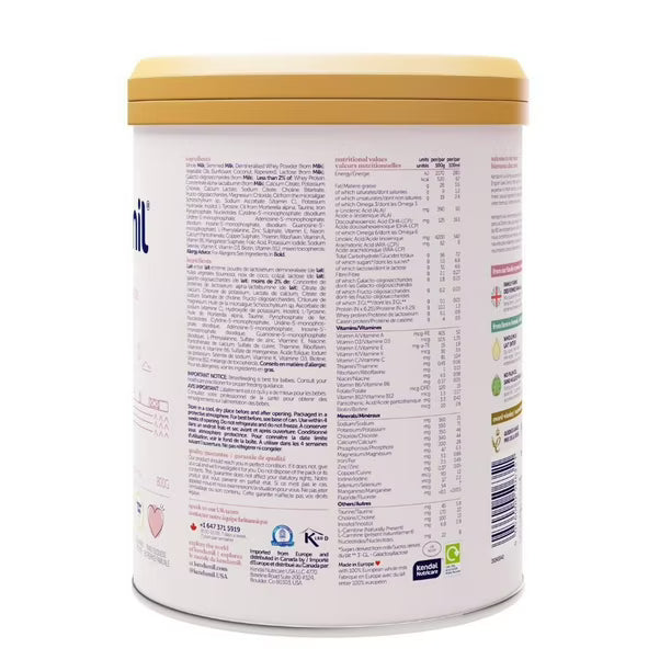 Kendamil Whole Milk Baby Formula Powder, European with HMOs, Prebiotics, No Palm Oil or Soy, with DHA, 800g, 0-12 Months, Kendamil Baby Formula