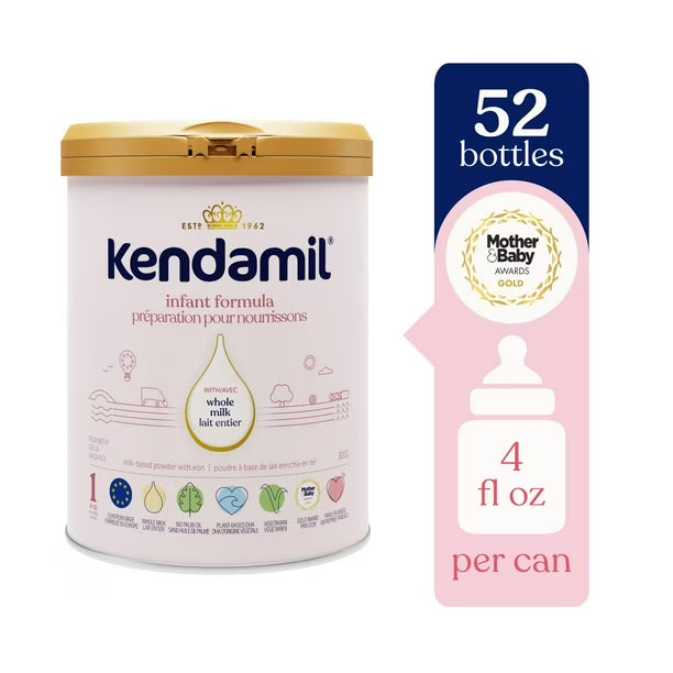 Kendamil Whole Milk Baby Formula Powder, European with HMOs, Prebiotics, No Palm Oil or Soy, with DHA, 800g, 0-12 Months, Kendamil Baby Formula