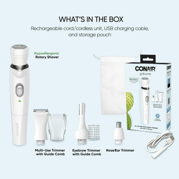 Conair Girlbomb All-In-One Face & Body Trimmer, Face and Body Trimmer