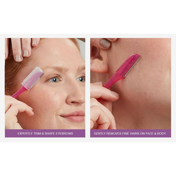 Schick Hydro Silk Touch-Up Exfoliating Eyebrow Razor & Precision Trimmer, Pack of 3 Razors