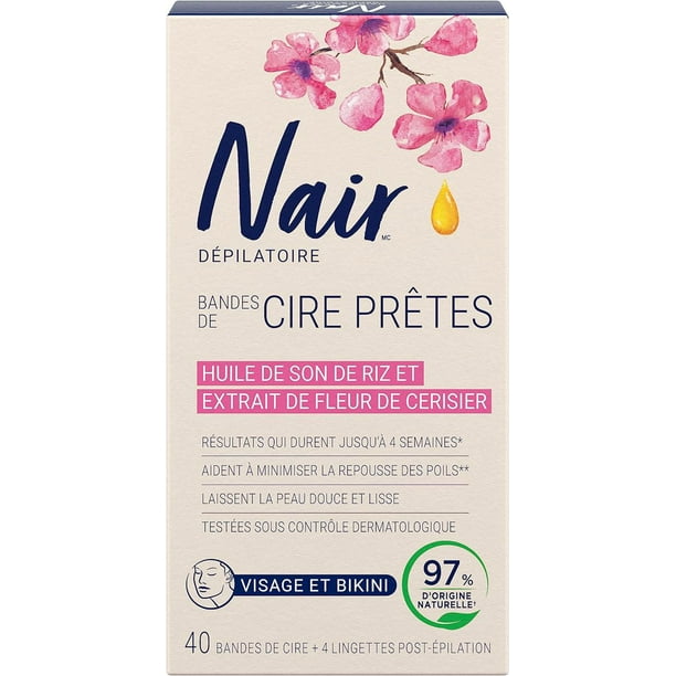 Nair Wax Ready Strips Face And Bikini Hair Remover, 40 Strips