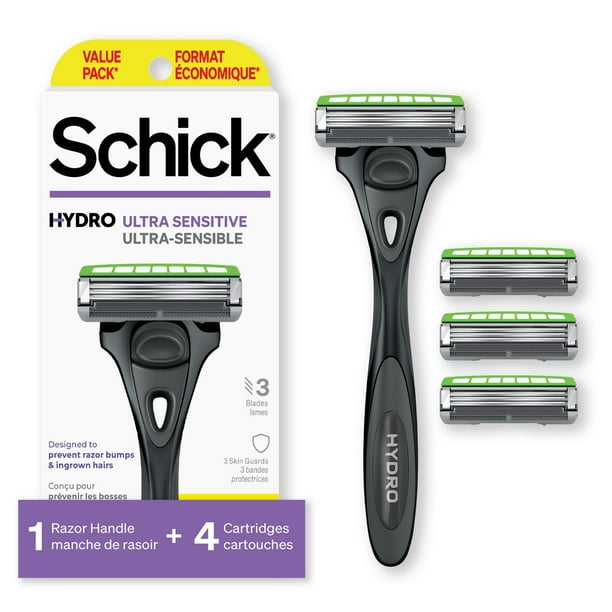 Schick Hydro Ultra Sensitive Razor, 1 Handle 4 Refills