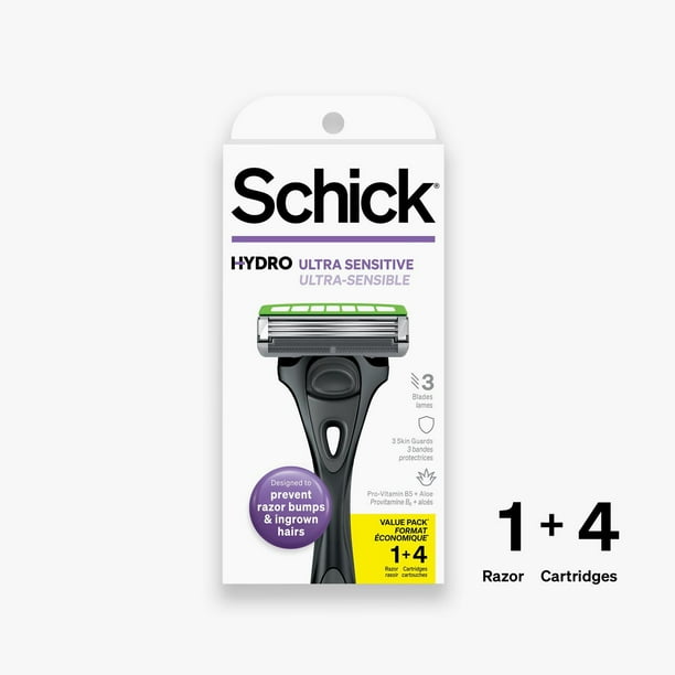 Schick Hydro Ultra Sensitive Razor, 1 Handle 4 Refills