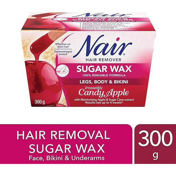 Nair Sugar Wax for Legs, Body & Bikini in Irresistible Candy Apple, 300 g