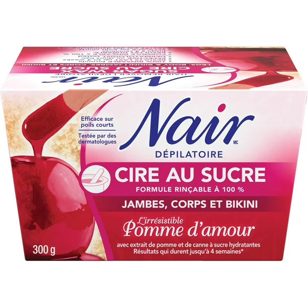 Nair Sugar Wax for Legs, Body & Bikini in Irresistible Candy Apple, 300 g