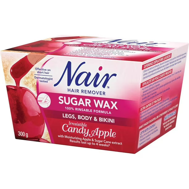 Nair Sugar Wax for Legs, Body & Bikini in Irresistible Candy Apple, 300 g