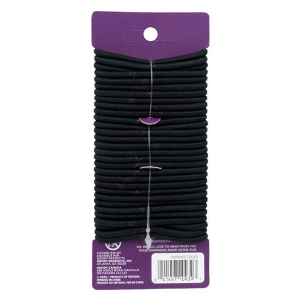 Goody Ouchless Black Hair Elastics - No Metal Gentle Hair Ties - 30 Ct, Goody elastics