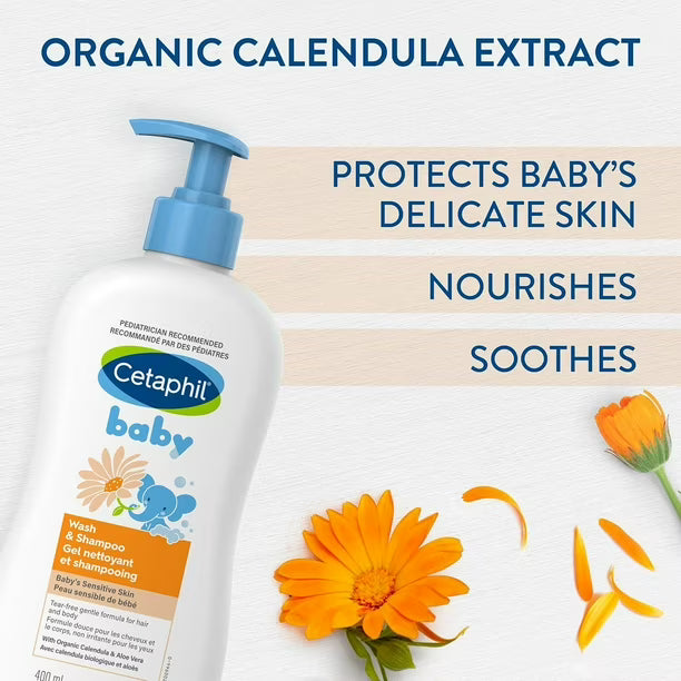 Cetaphil Baby Skin Care Gift Pack | Baby Skincare Essentials | Made with Organic Calendula | Perfect Baby Gift for Parents-to-Be | Paraben Free | Pediatrician Recommended, 1050mg
