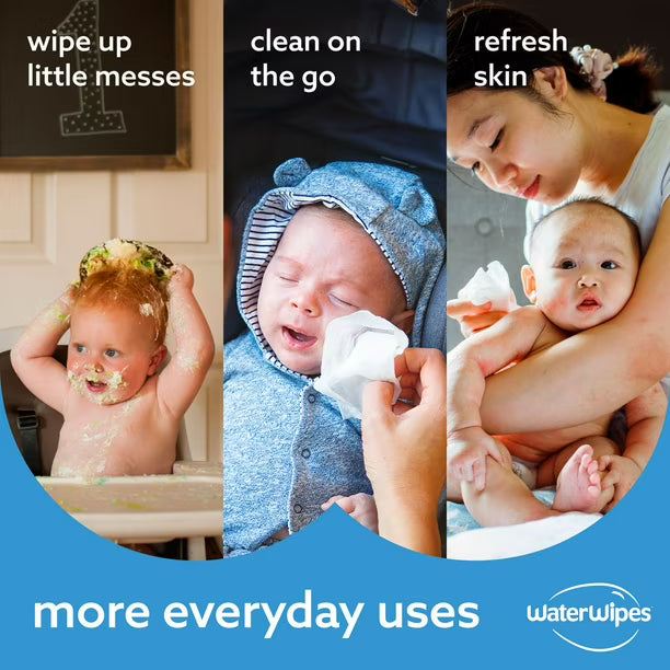 WaterWipes Original 99.9% Water Based Baby Wipes, Unscented, 540 Count (9 Packs)