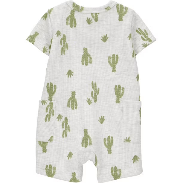Carter's Child of Mine Infant Boy 1pc Romper-Grey Cactus