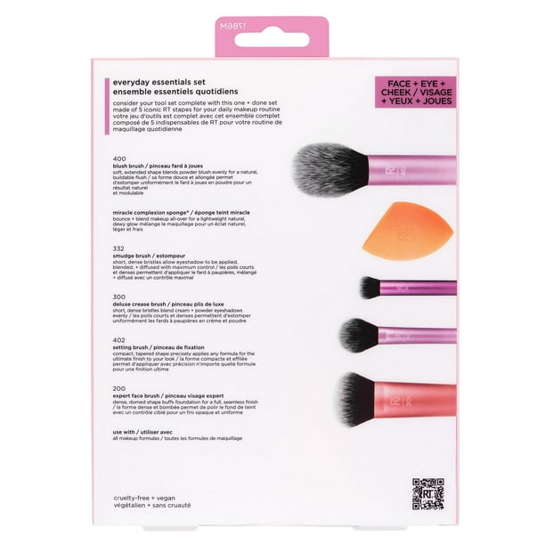 Real Techniques Everyday Essentials + Sponge Kit, 1 kit, 5 pieces