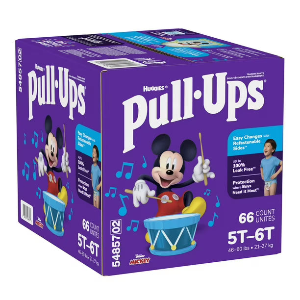 Pull-Ups Boys' Potty Training Pants, Economy Pack, Size: 2T - 6T, Size: 2T - 6T | 104-66 Count