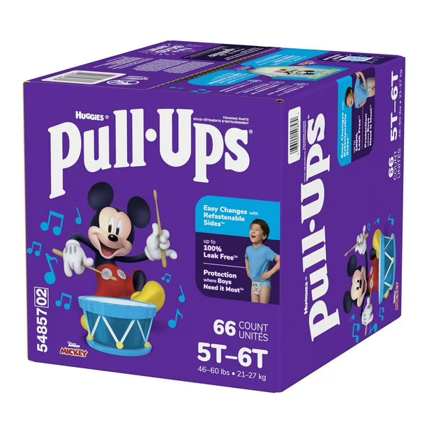 Pull-Ups Boys' Potty Training Pants, Economy Pack, Size: 2T - 6T, Size: 2T - 6T | 104-66 Count